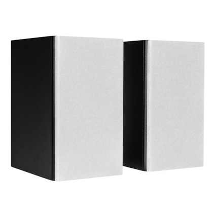 Pair of Encel Raw Gelati Bookshelf Speakers with white grilles