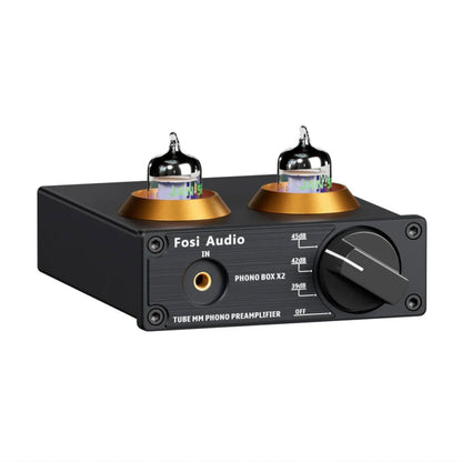 Fosi Audio Box X2 Tube Phono Preamplifier on white background