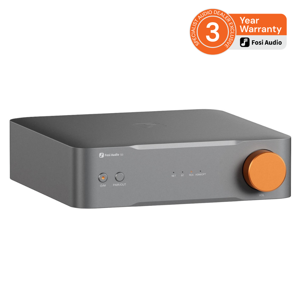 Fosi Audio S3 Balanced HiFi DAC Streamer with 3 year warranty badge
