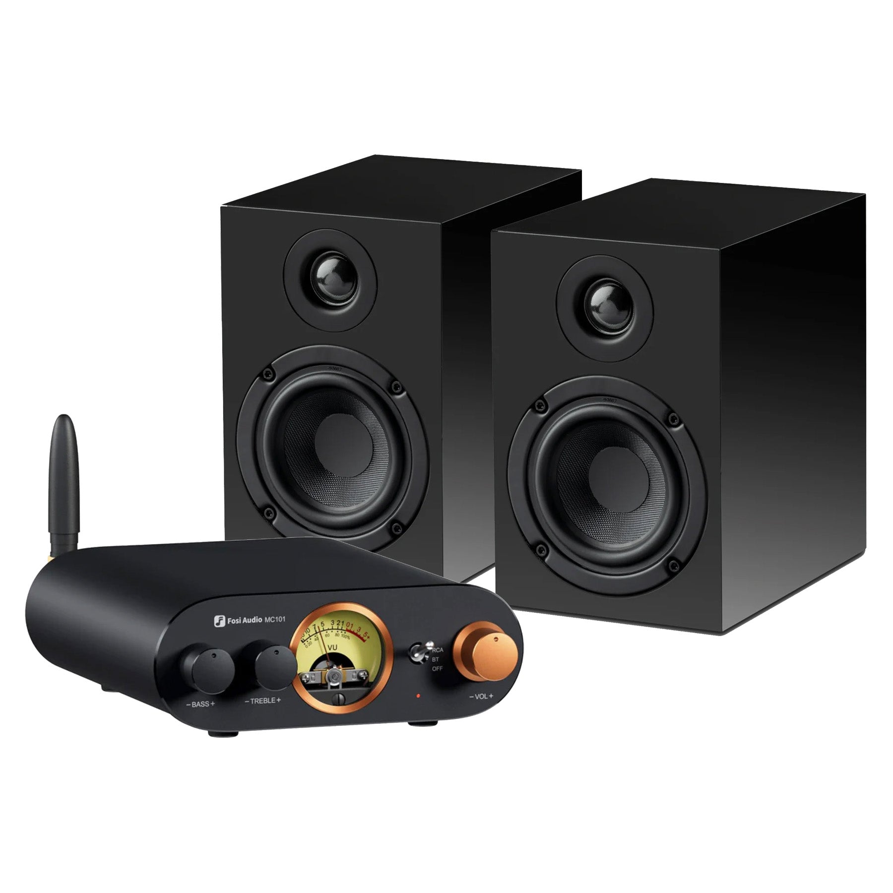 Fosi Pro-Ject Bluetooth System with black speakers