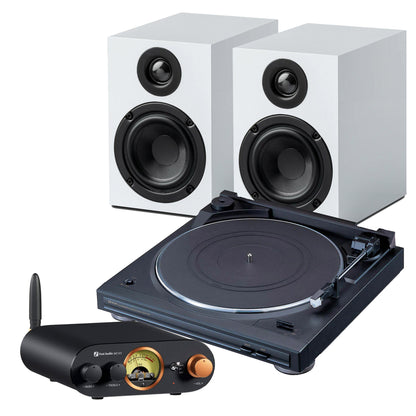 Fosi Pro-Ject Denon Bluetooth Turntable System in white
