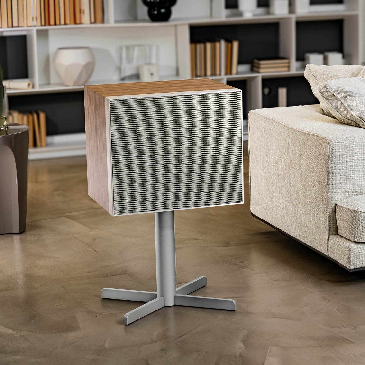 Oak Geneva DeCon/XL Speaker in a living room setting