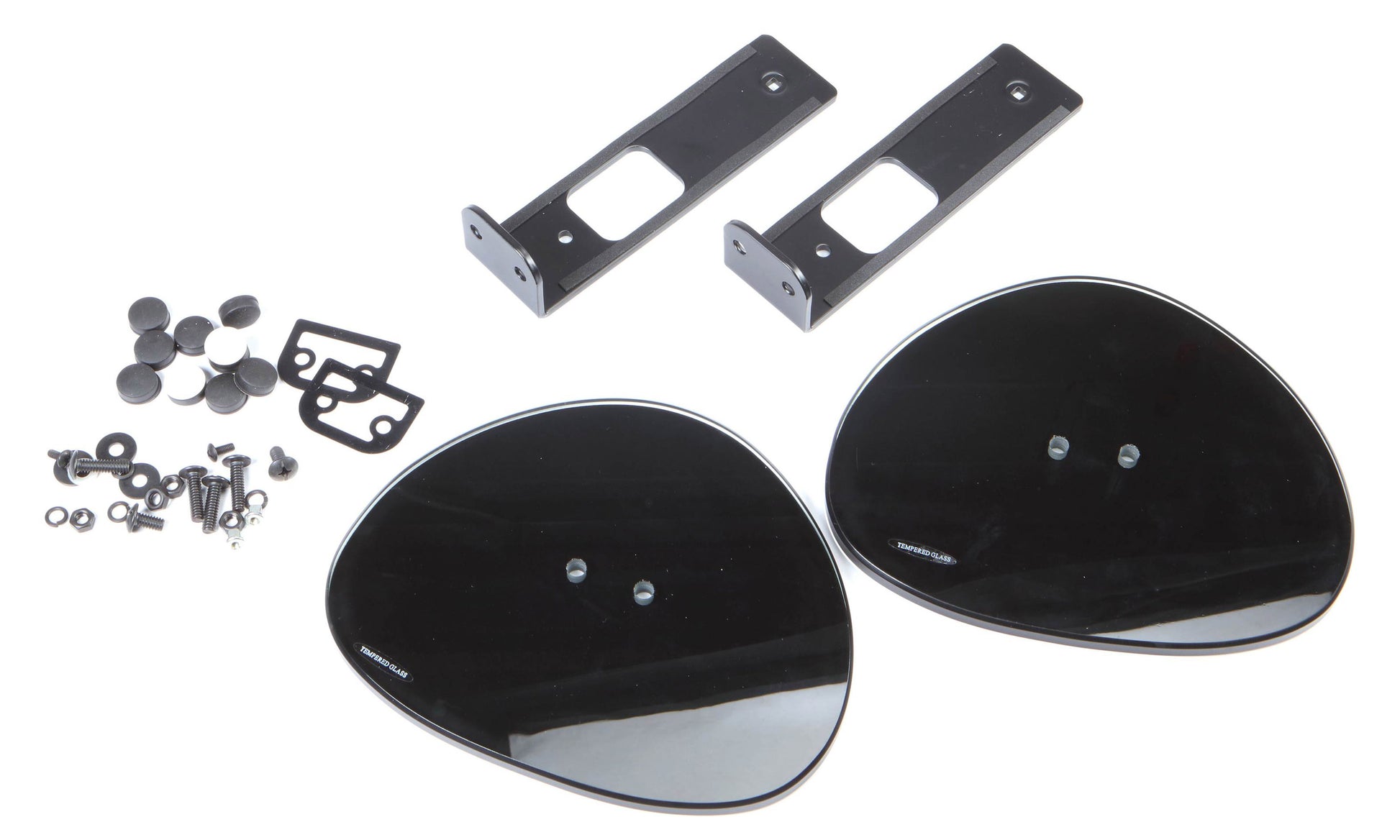 Organically Shaped Black Tempered-Glass Base