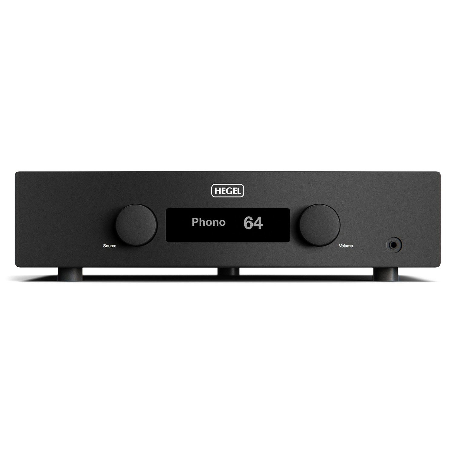 Front view of Hegel A200 Integrated Amplifier on white background