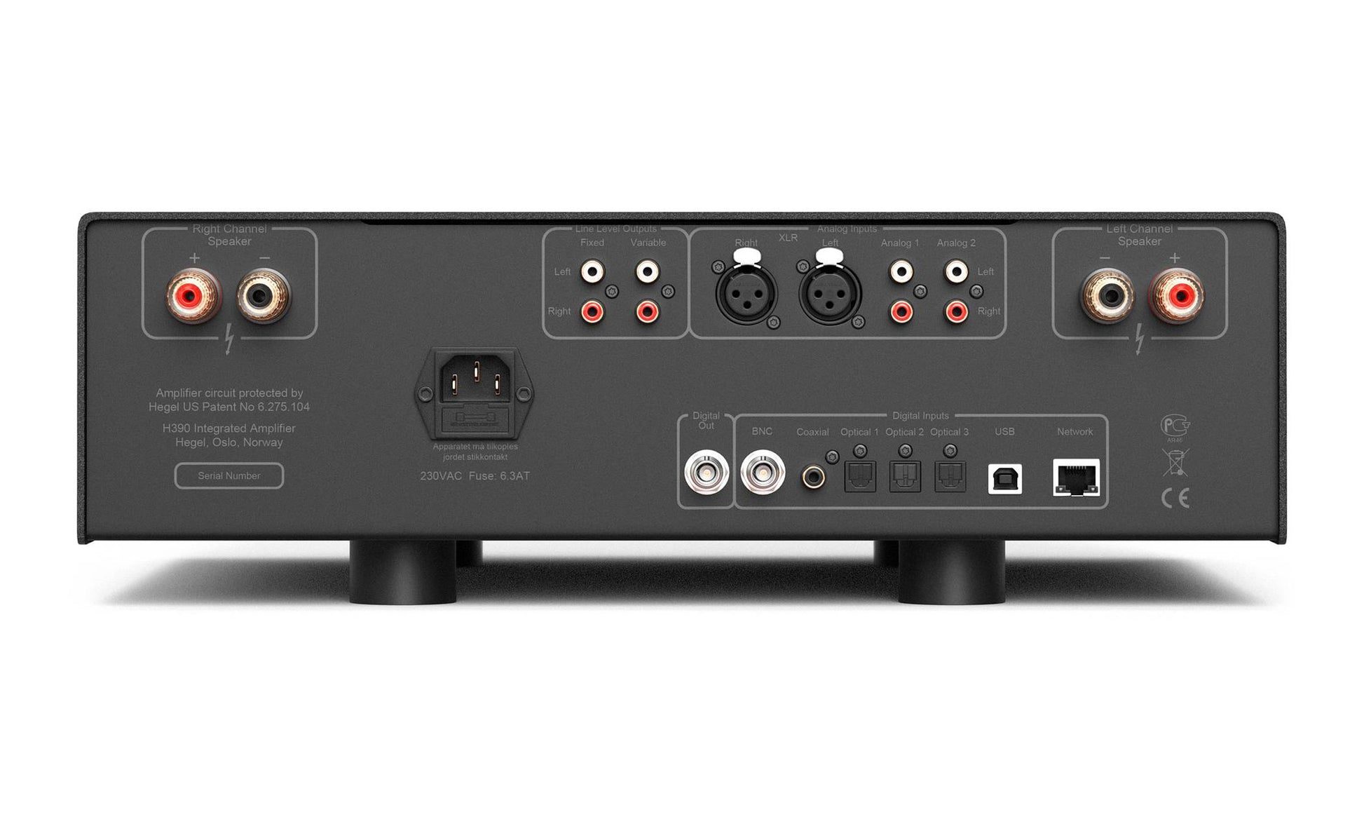 Hegel H390 Streaming Amplifier - Optical, Coaxial RCA & BNC Digital Inputs
