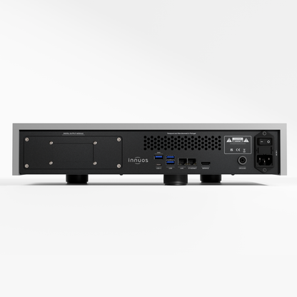 Back view of Innuos STREAM3 Music Streamer/Server in silver
