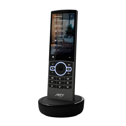 RTI ISR-4 Remote Control in charging cradle on white background