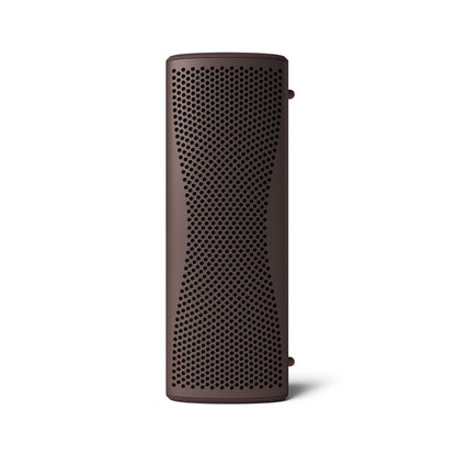 Front of  Kef Muo Bluetooth Speaker in Cocoa Brown