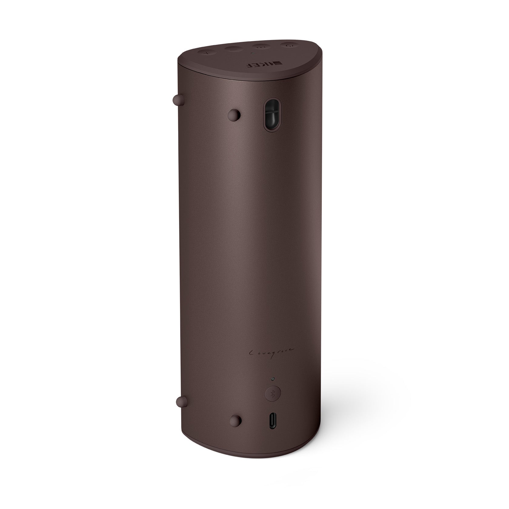 Back of Kef Muo Bluetooth Speaker in Cocoa Brown