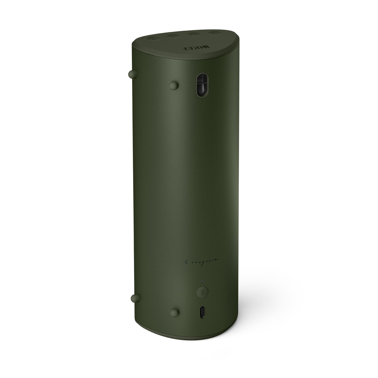 Back of Kef Muo Bluetooth Speaker in Moss Green