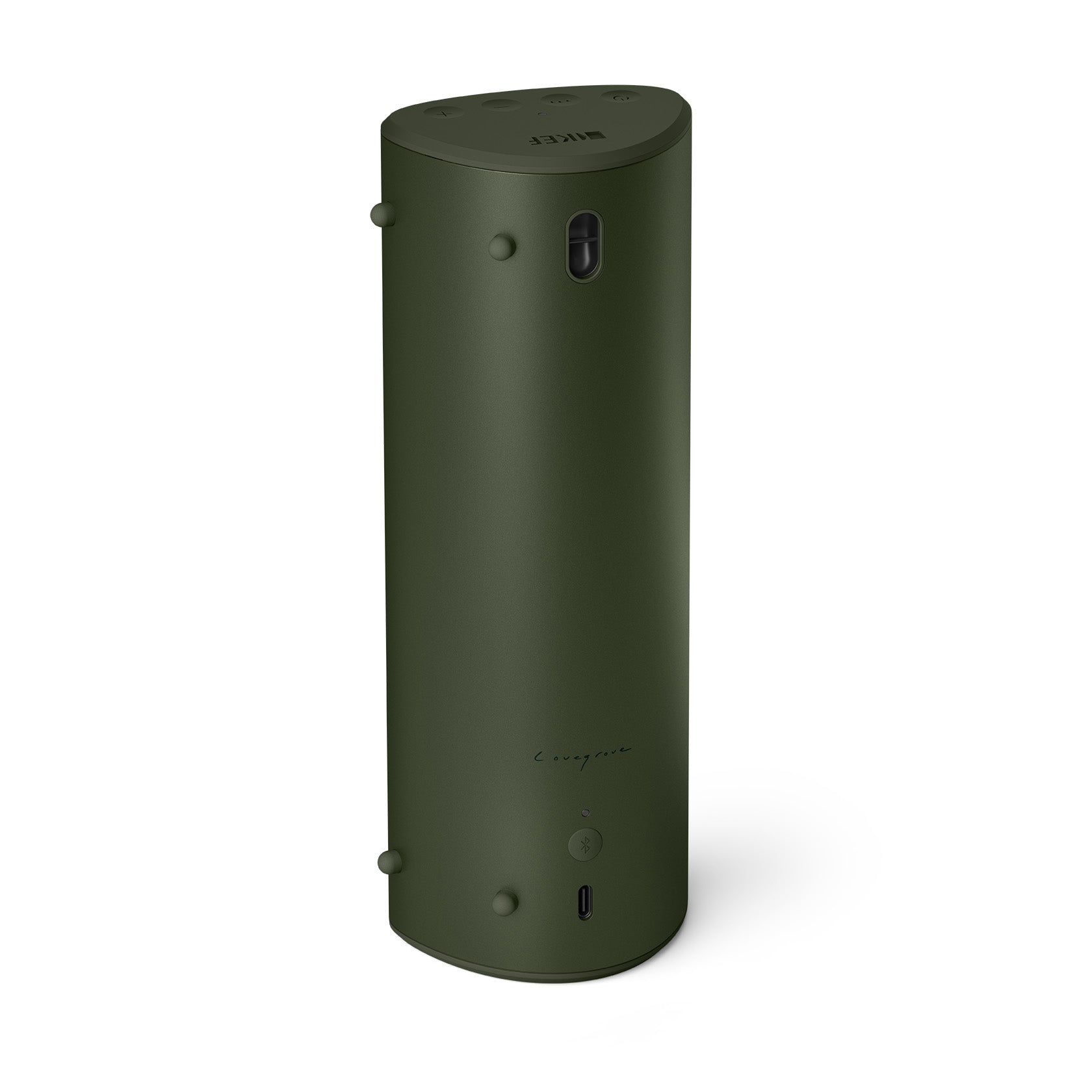 Back of Kef Muo Bluetooth Speaker in Moss Green