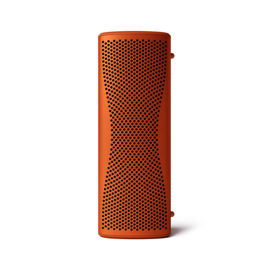 Front of Kef Muo Bluetooth Speaker in Orange Moon