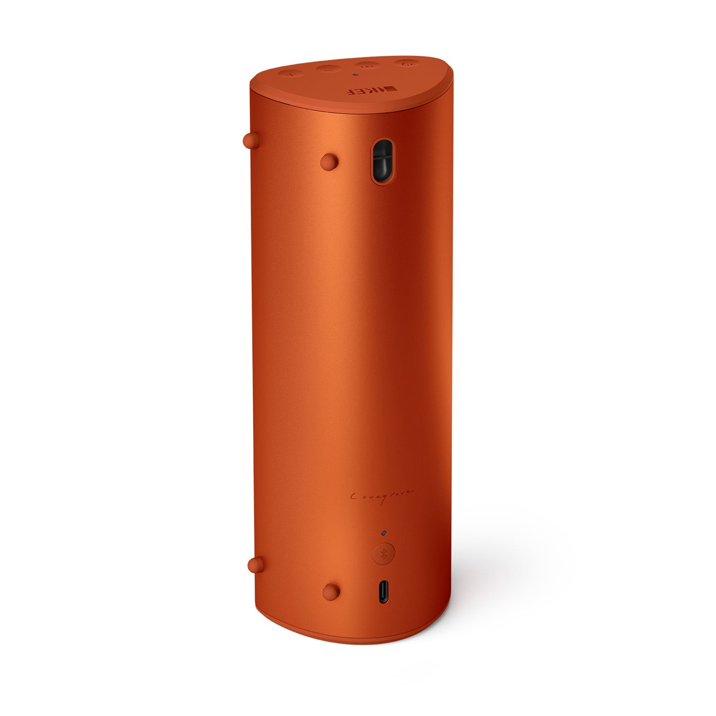Back of  Kef Muo Bluetooth Speaker in Orange Moon