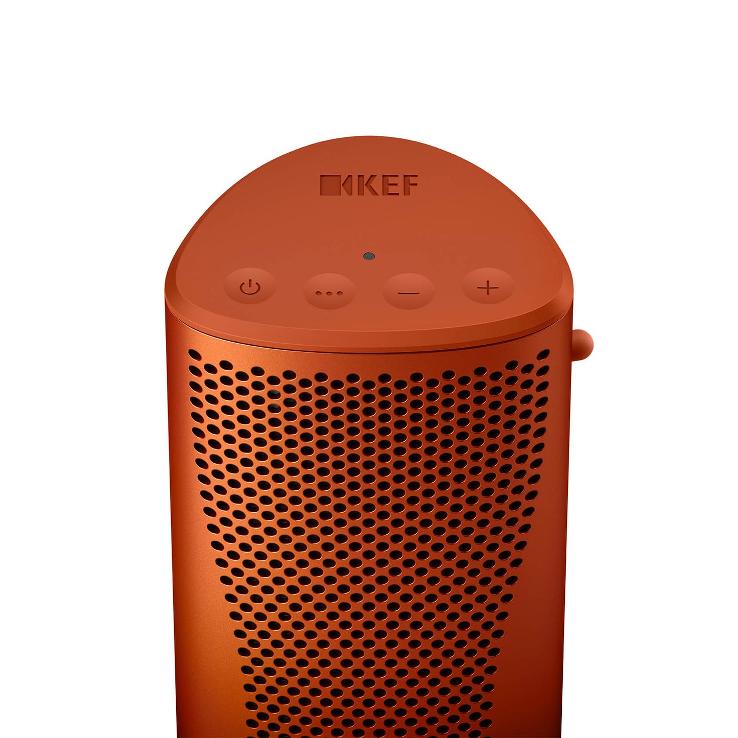 Top of  Kef Muo Bluetooth Speaker in Orange Moon