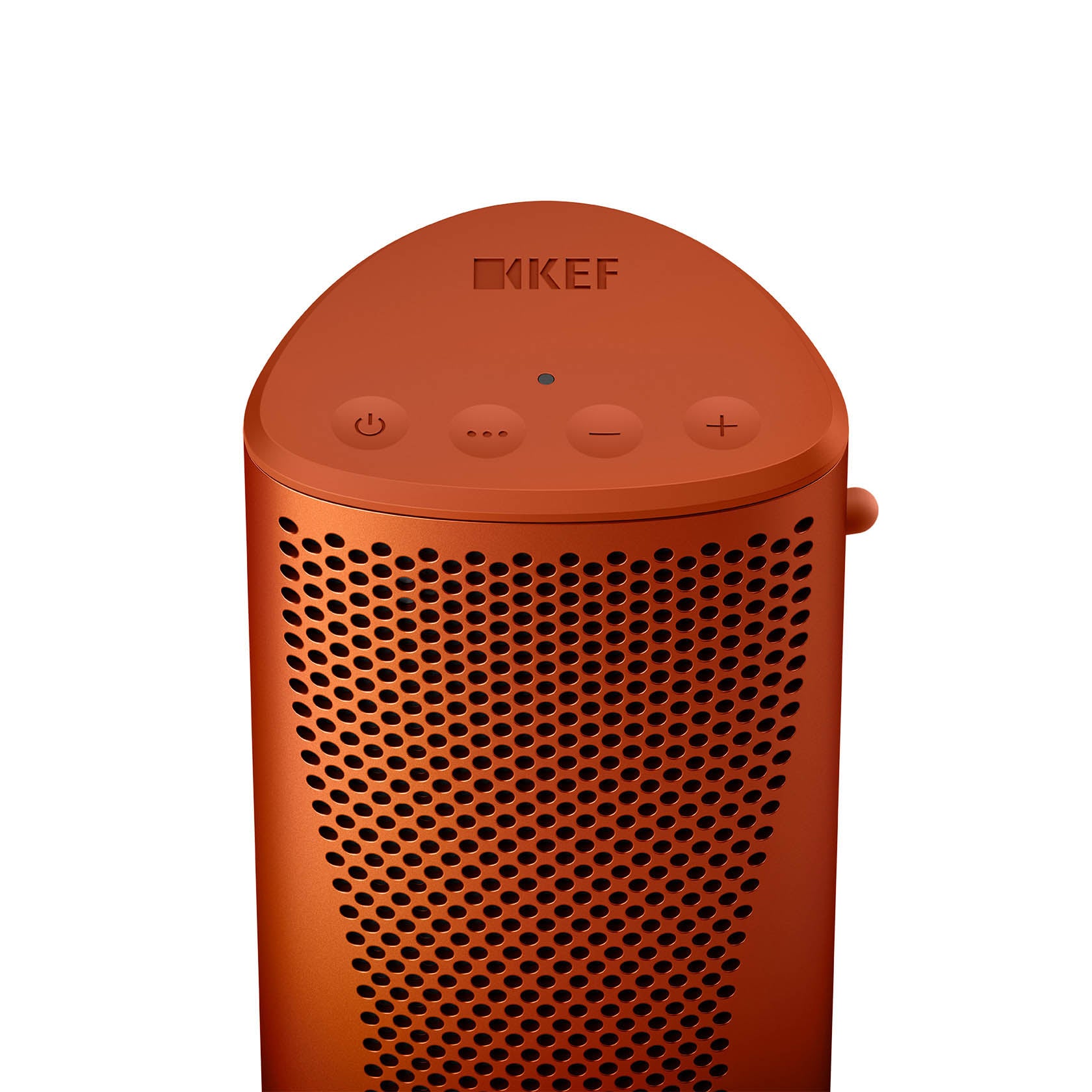 Top of  Kef Muo Bluetooth Speaker in Orange Moon