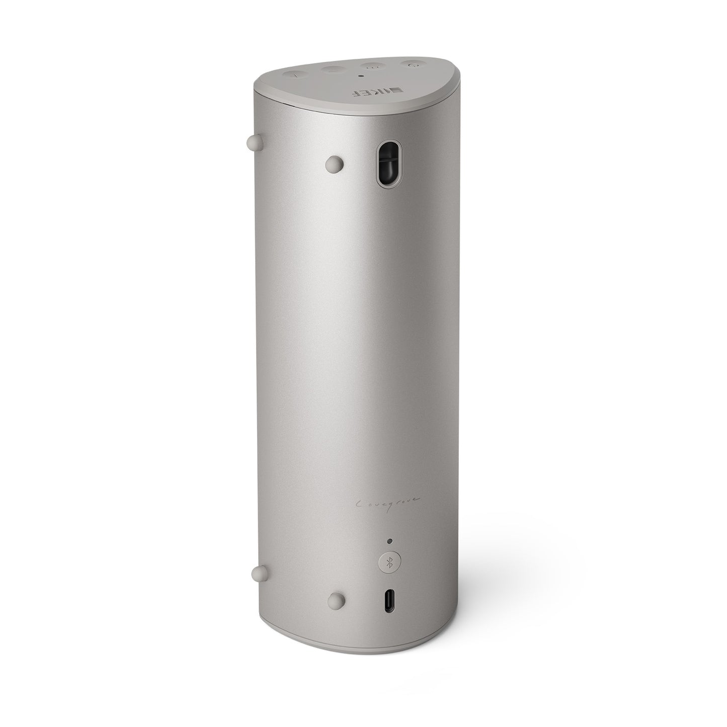 Back of Kef Muo Bluetooth Speaker in Silver Dusk