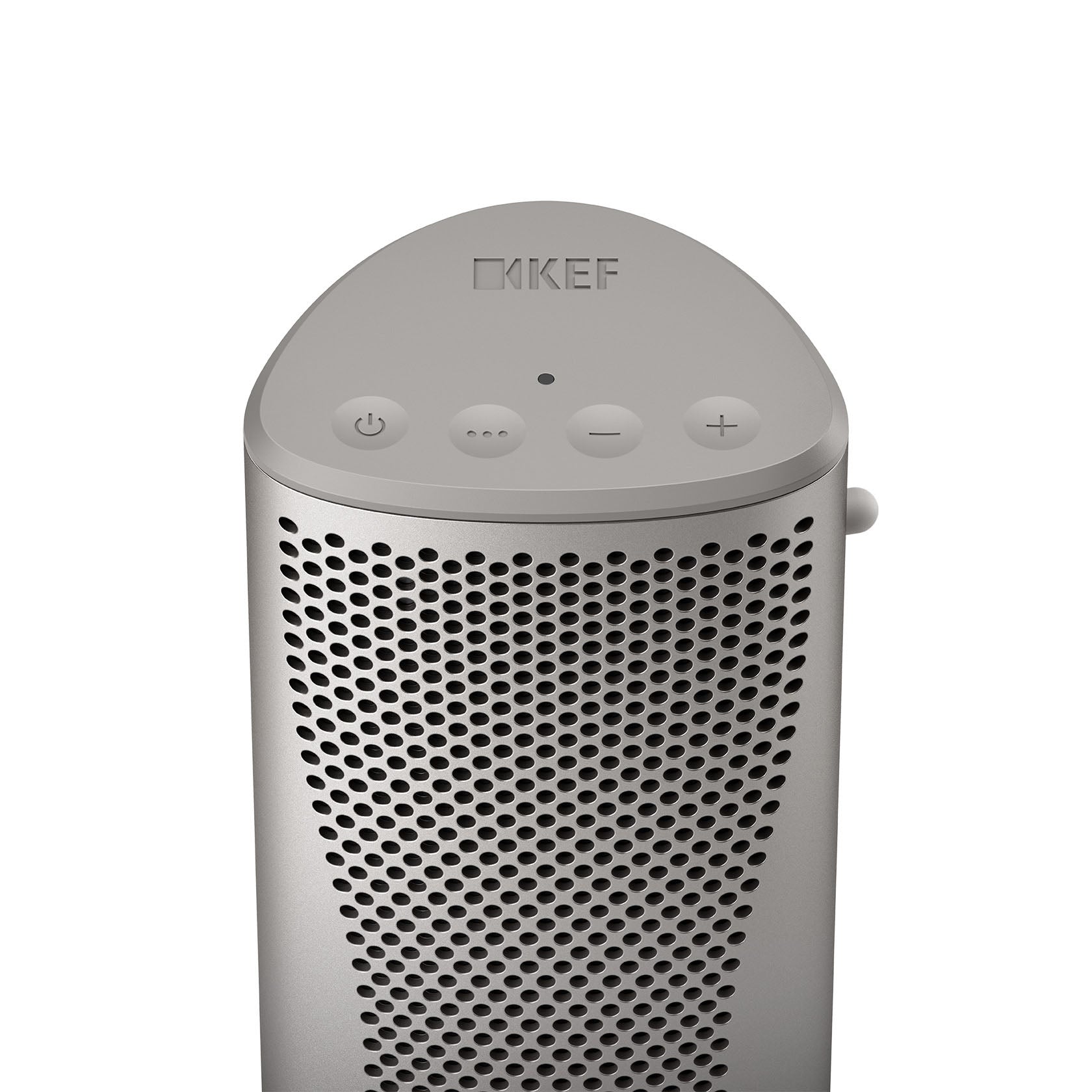 Top of Kef Muo Bluetooth Speaker in Silver Dusk