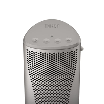 Top of Kef Muo Bluetooth Speaker in Silver Dusk