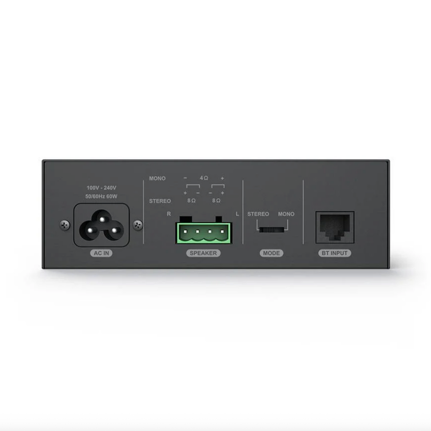 KEF BTS30 Bluetooth Keypad and Compact Amplifier System on a white background