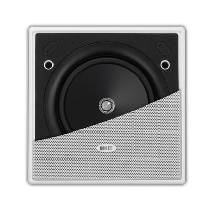 KEF Ci130.2CS In-Wall Speaker showing half the grille
