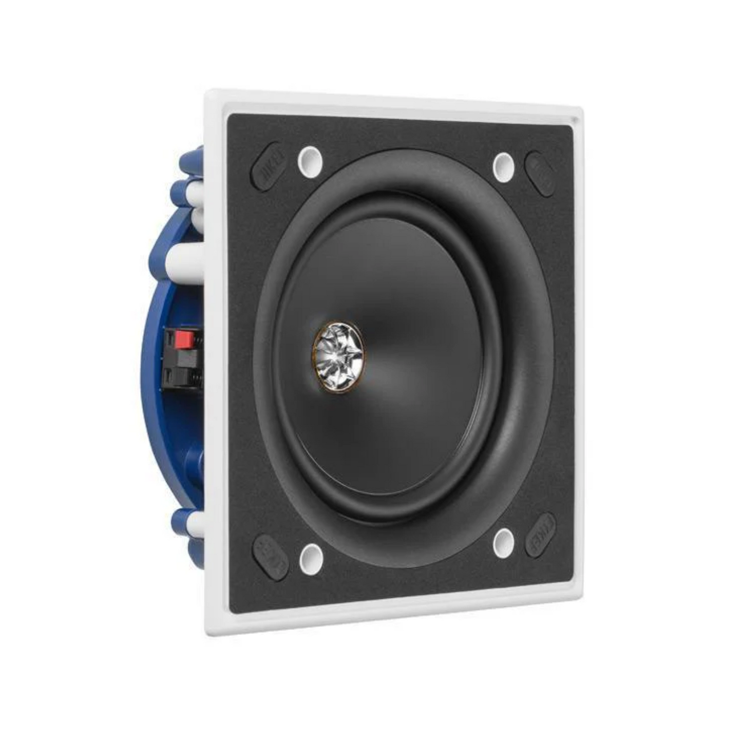 Angle view of KEF Ci130.2CS In-Wall Speaker with no grille