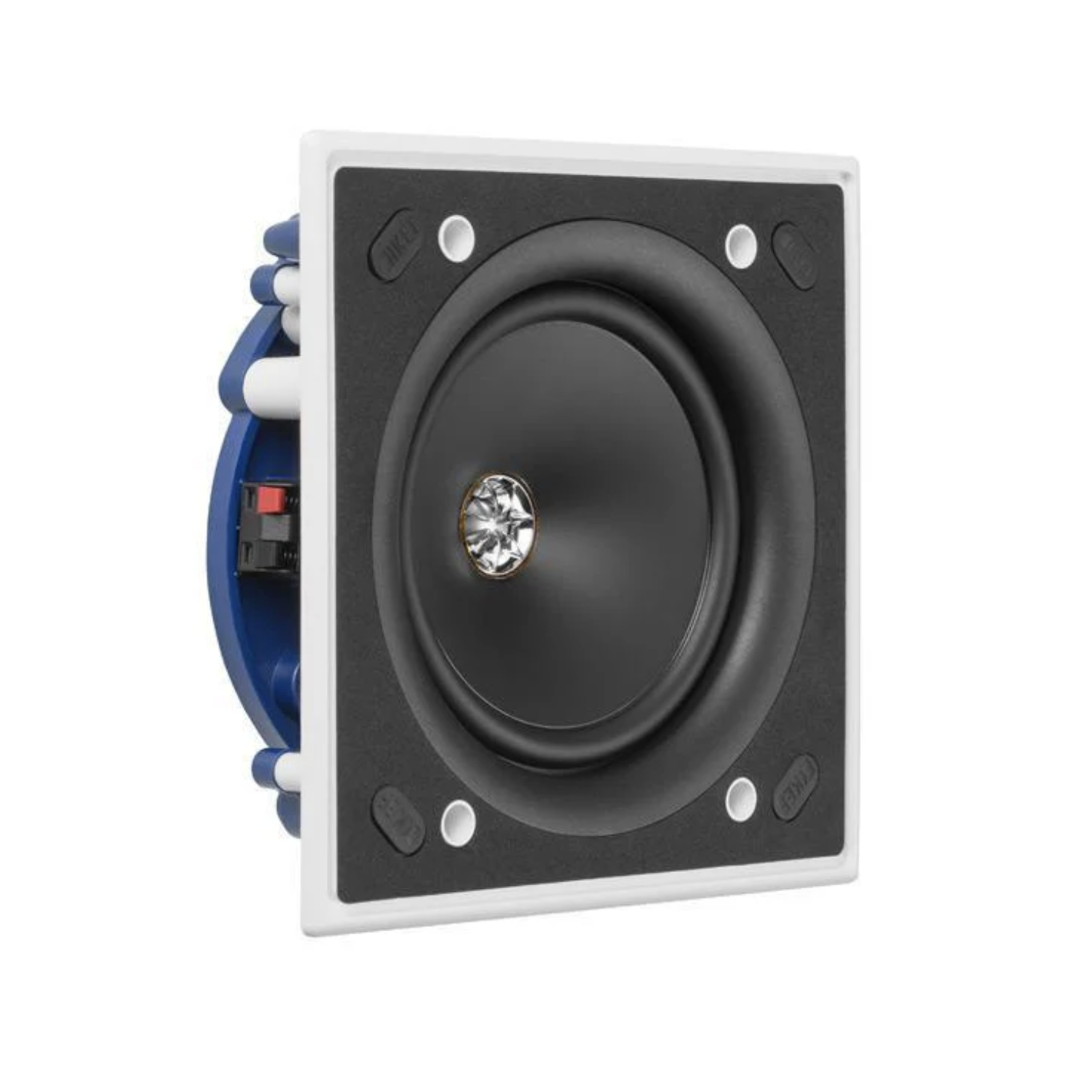 Angle view of KEF Ci130.2CS In-Wall Speaker with no grille