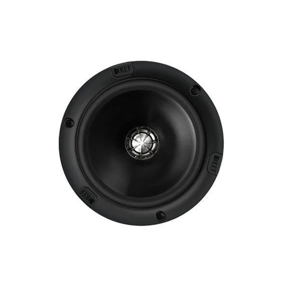 Front of KEF Ci130QRfl Flush Mount In-Ceiling Speaker with no grille