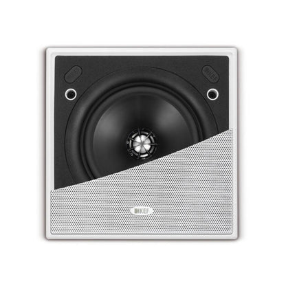 KEF Ci130QS In-Wall Speaker with half a grille showing