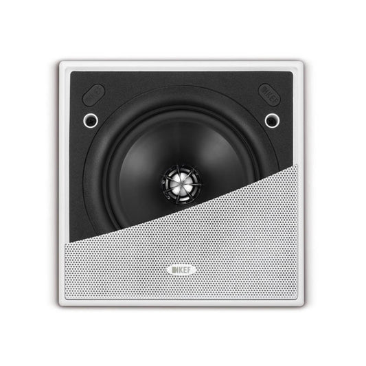 KEF Ci130QS In-Wall Speaker with half a grille showing