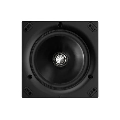 Front view of KEF Ci130QSfl Square Flush Mount In-Ceiling Speaker