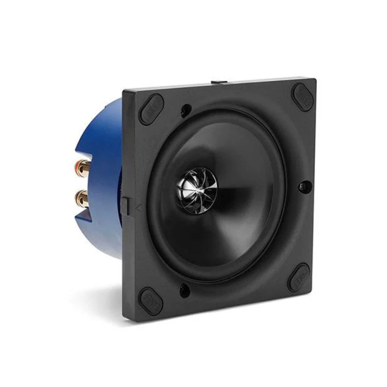 Angle view of KEF Ci130QSfl Square Flush Mount In-Ceiling Speaker no grille