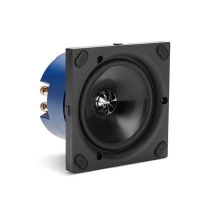 Angle view of KEF Ci130QSfl Square Flush Mount In-Ceiling Speaker no grille