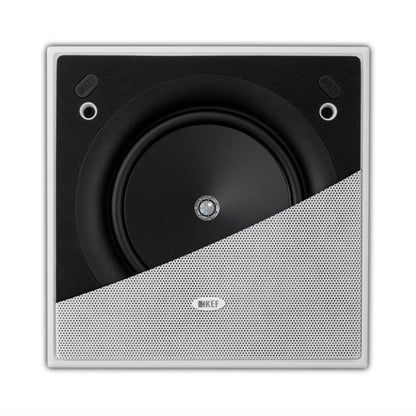 KEF Ci160.2CS In-Wall Speaker showing half a grille