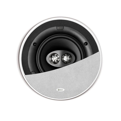 KEF Ci160CRDS Stereo In-Ceiling Speaker - showing half the white grille