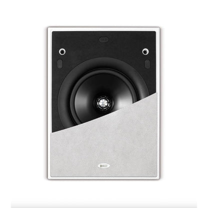 KEF Ci160QL In-Wall Speaker shown with half a grille