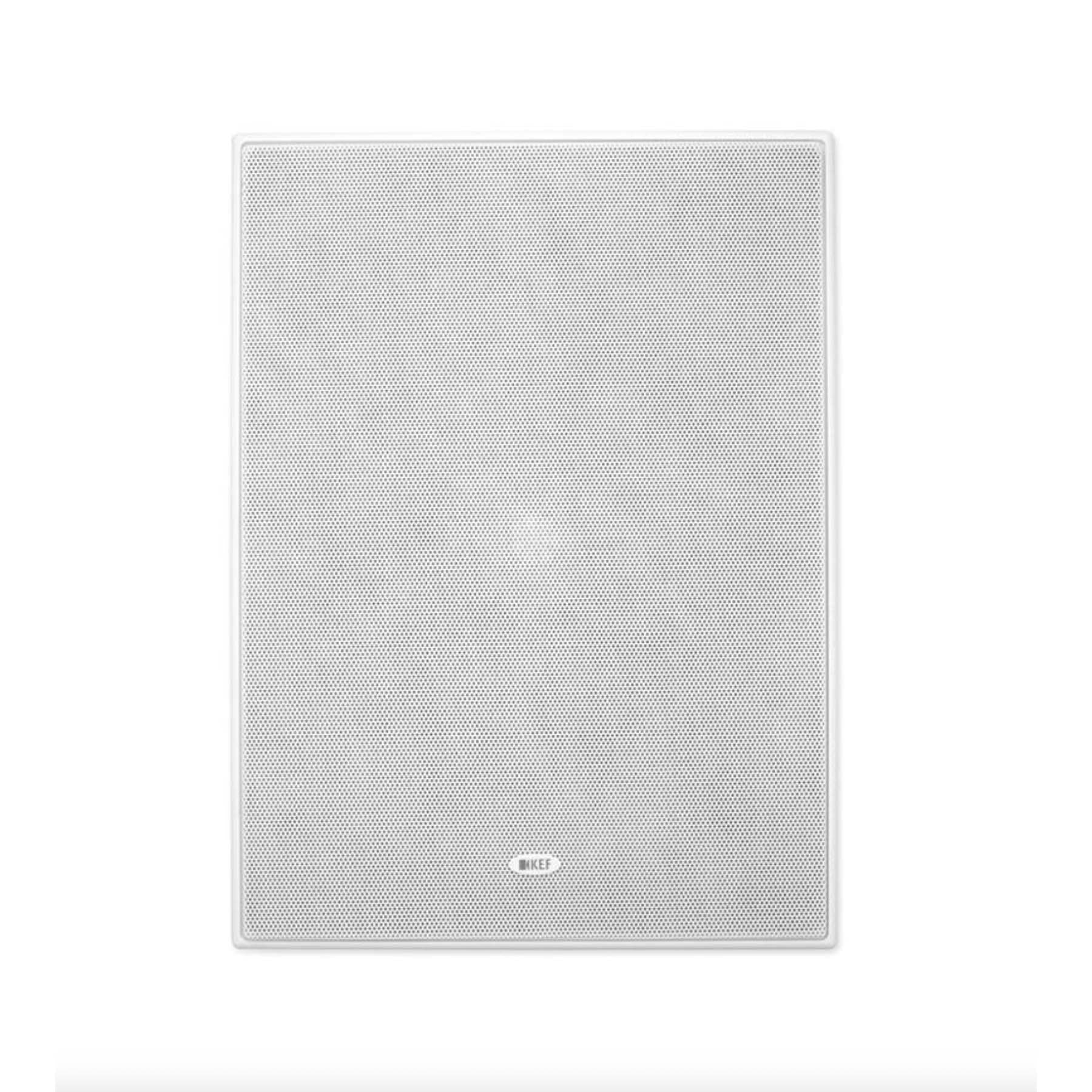 Front view of KEF Ci160QL In-Wall Speaker with grille on