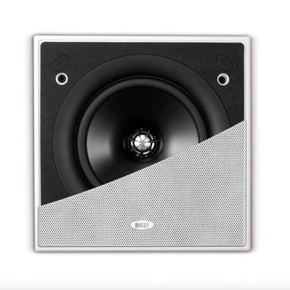 KEF Ci160QS In-Wall Speaker with half a grille showing