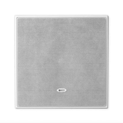 Front view of KEF Ci160QS In-Wall Speaker with grille on