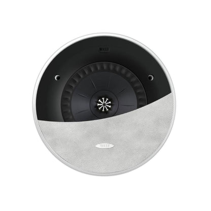 KEF Ci160RR-THX In-Ceiling Speaker showing half the grille