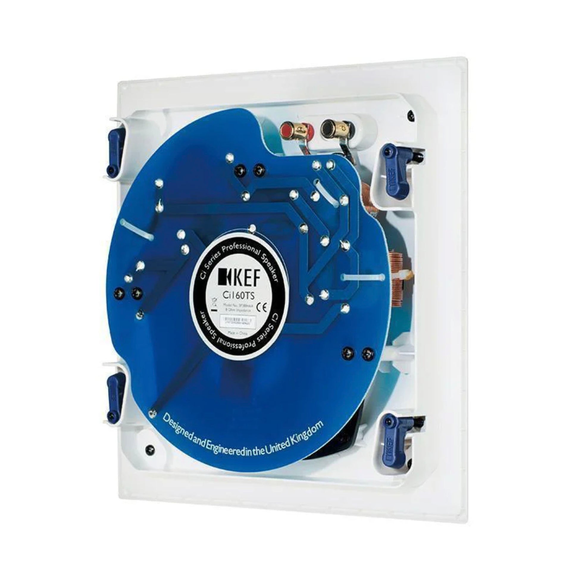Angle view of back of the KEF Ci160TS Square In-Ceiling Speaker