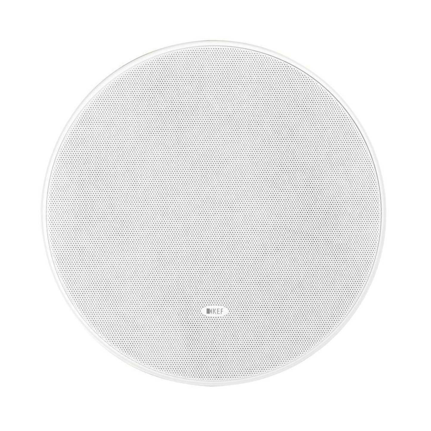 Front of KEF Ci200TRb Custom Install Subwoofer with white grille on