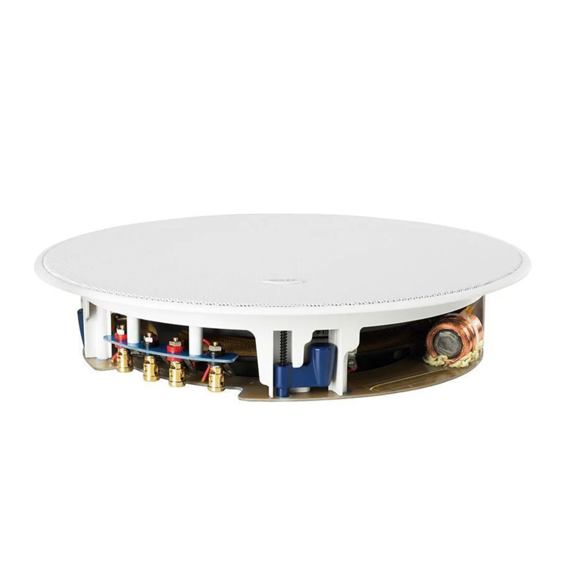 KEF Ci200TRb Custom Install Subwoofer laying flat on white background