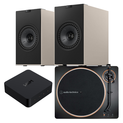 KEF Coda W Turntable Streaming System Grey on white background