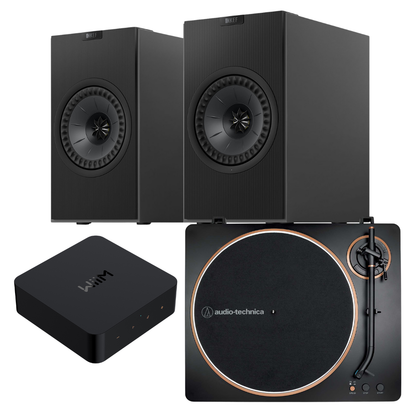 KEF Coda W Turntable Streaming System Titanium on white background