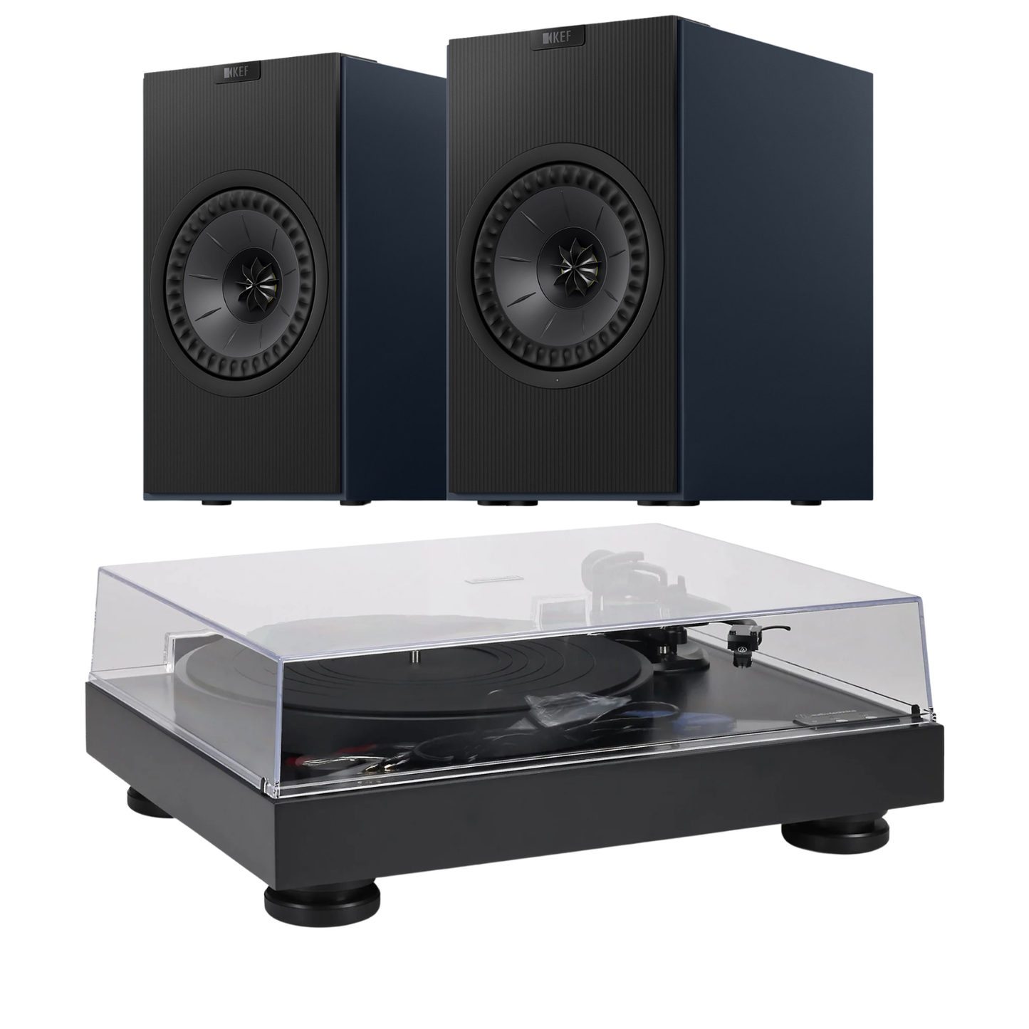 KEF Coda W AT-LP8X Turntable System in blue
