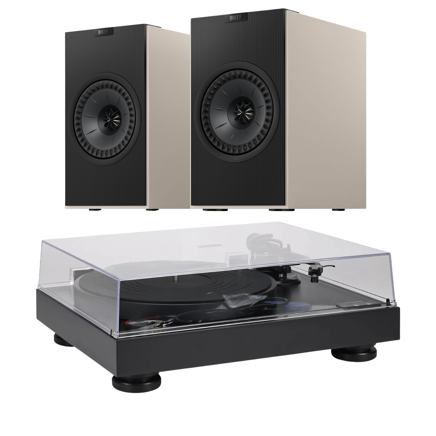 KEF Coda W AT-LP8X Turntable System in grey
