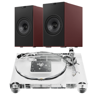 KEF Coda W AT-LPA2 Turntable System in burgundy