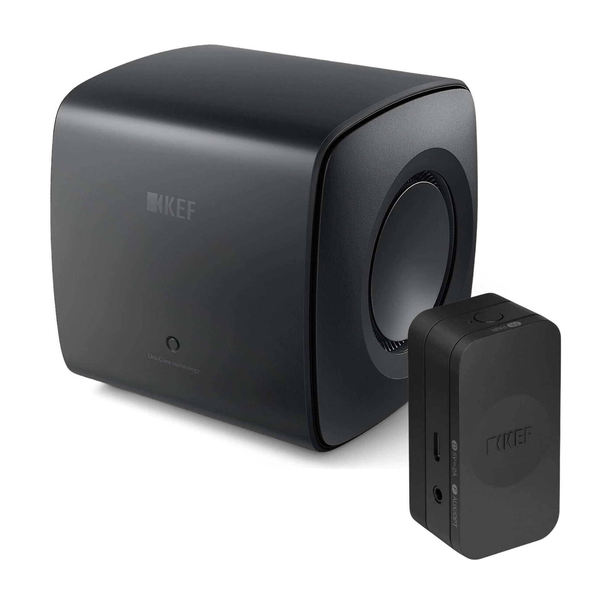 KEF KC62 Subwoofer + KW2 RX Receiver in black