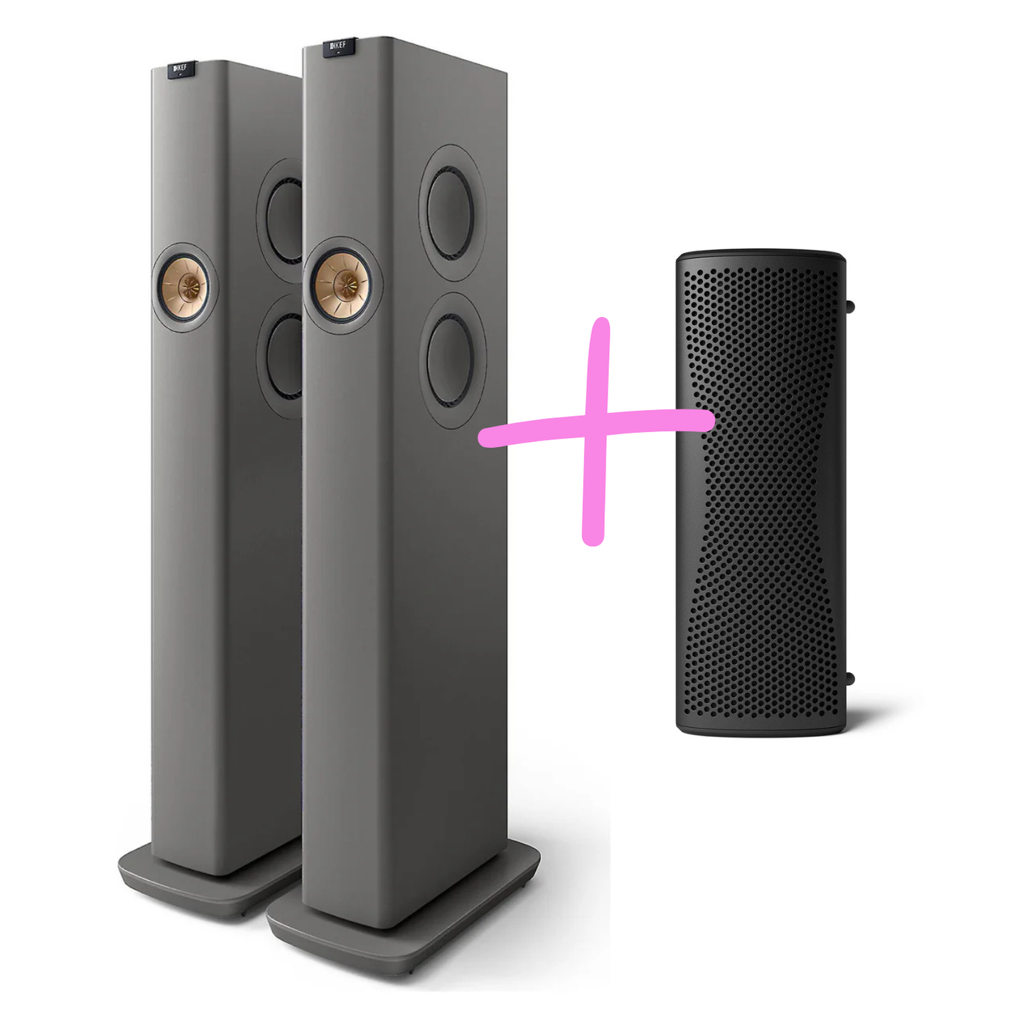 KEF LS60 Wireless Floorstanding Speakers + Muo