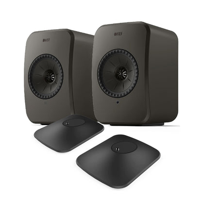 KEF LSX II LT Wireless Speakers + P1 Desk Pads